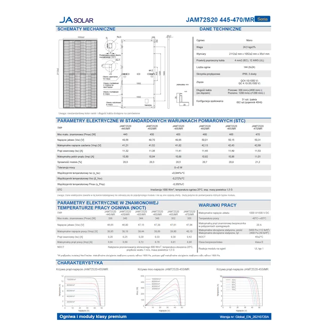 Ja Solar JAM72S20 460W MR Schwarzer Rahmen