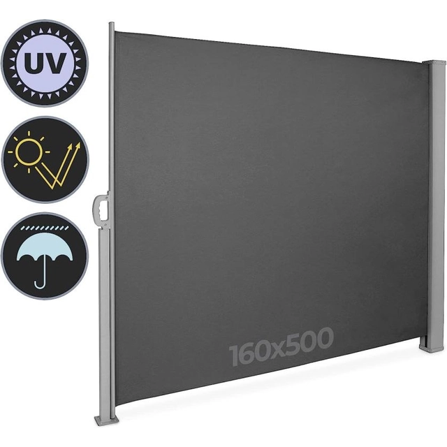 JAGO Retractable side screen, 160 x 500 cm, anthracite