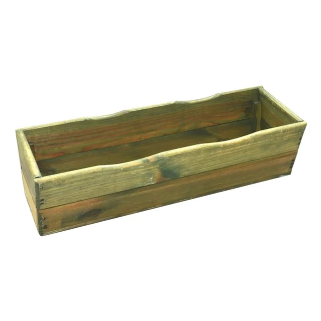 Jardinière, pot de fleurs décoratif en bois, 64 cm vert