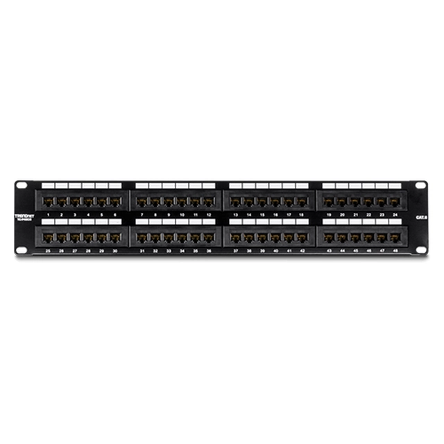 Javítópanel 48 portok RJ45 UTP, Cat6 - TRENDnet TC-P48C6