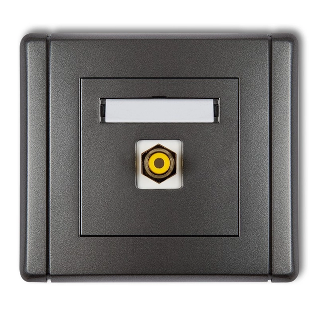 Jednoduchá RCA zásuvka (typ cinch - žlutá, pozlacená) grafit KARLIK FLEXI 11FGRCA-1