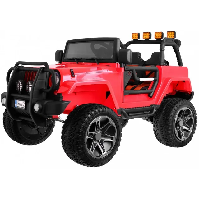 Jeep Off-Road Monster alimentato a batteria 4x4 Regolazione del sedile con telecomando rosso