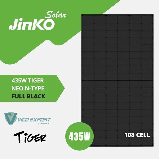 JINKO 435W - BIFACIAL - FULD SORT // JKM435N-54HL4R-BDB