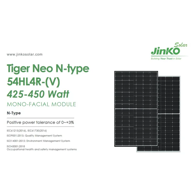 Jinko 450W 450 JKM450N-54HL4R-V Μαύρο πλαίσιο