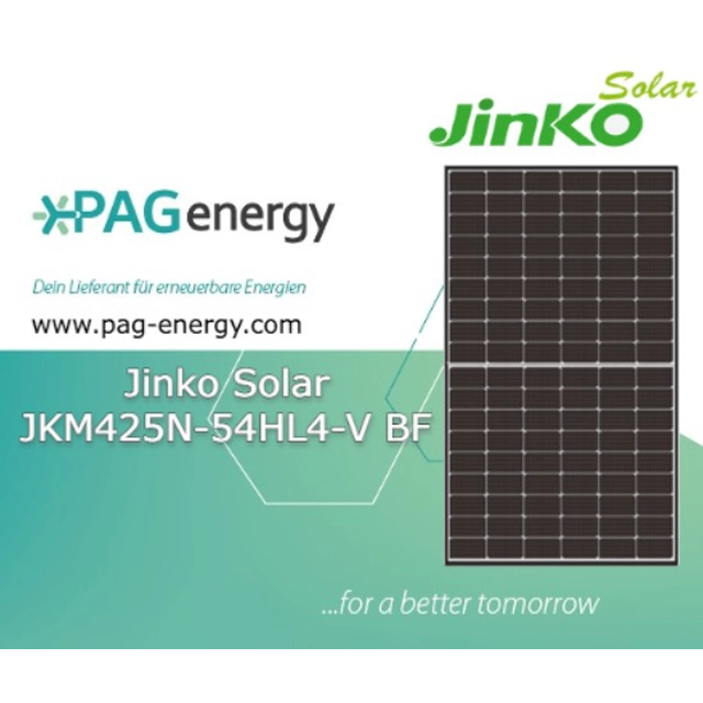Jinko Solar 425W JKM425N- 54HL4-V Μαύρο πλαίσιο τύπου N