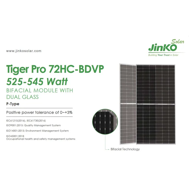 Jinko Solar 550W JKM550M-72HL4-BDVP bifacijalni