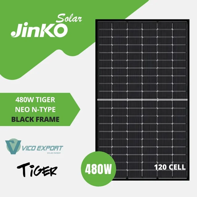 Jinko Solar JKM480N-60HL4-V-BF // Jinko Solar 480W N-type // Μαύρο πλαίσιο