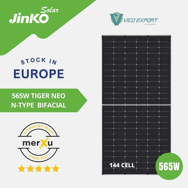 Jinko Solar JKM565N-72HL4-BDV // BIFACIAL Jinko Solar 565W Saules panelis // N-Type