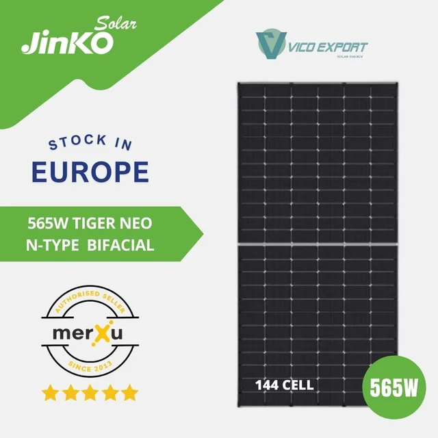 Jinko Solar JKM565N-72HL4-BDV  // BIFACIAL Jinko Solar 565W Solar Panel // N-Type