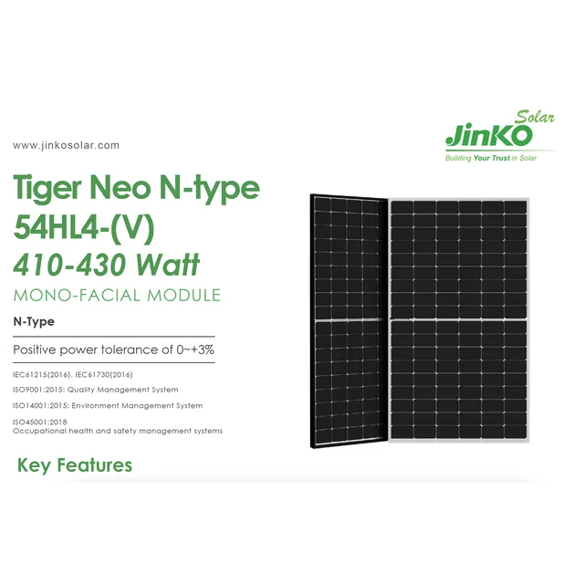 Jinko Tiger Neo N-tip 54HL4R-(V) 435 Watt JKM435N-54HL4R-V-BF