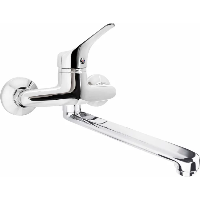 Joko chrome wall-mounted sink tap