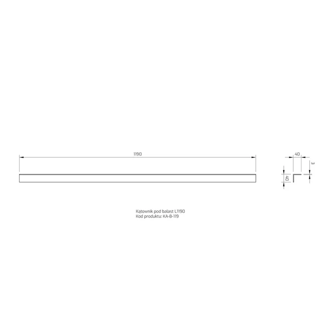 KA-B-119 - Γωνία για έρμα L1190 LEVEL