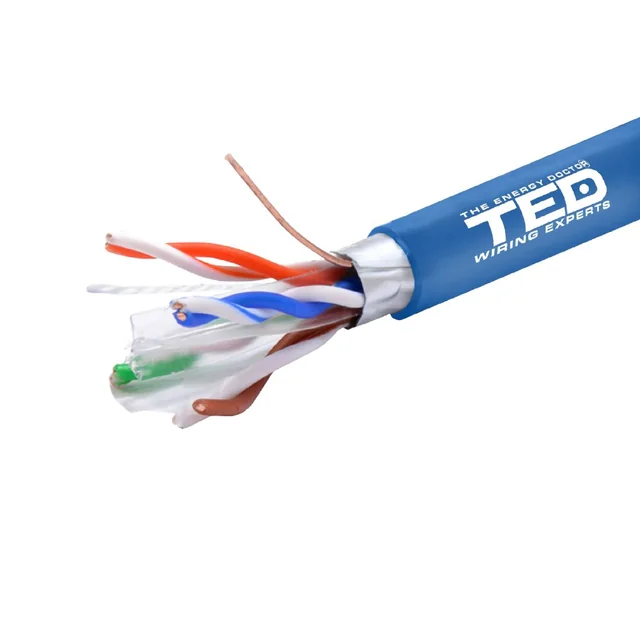 Кабель FTP cat.6 повністю мідний 0,51 синій рулон 305ml TED Wire Expert TED002426