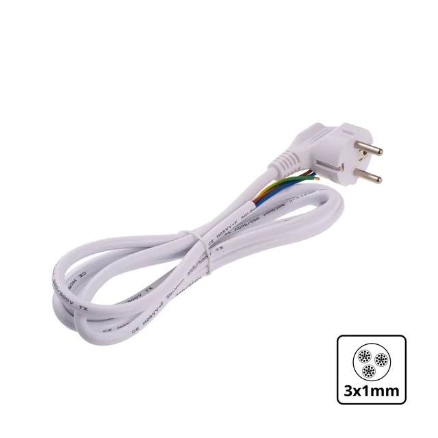 Kabel T-LED z uziemieniem 2m 3x1mm2 Wariant: Biały