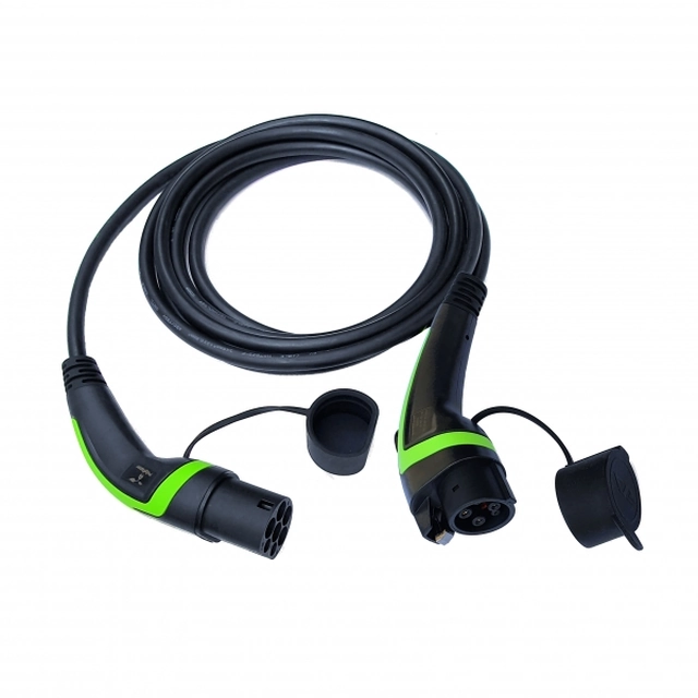 Kabel za punjenje električnih automobila Polyfazer, tip 1, 32A, 7.4kW, crno sa zelenim