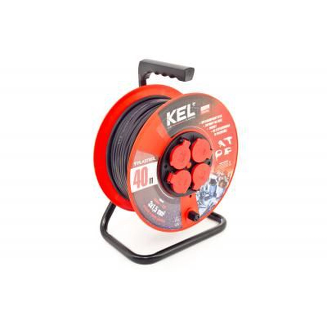 Καλώδιο επέκτασης τυμπάνου KEL PROFESSIONAL LINE 40m H05RR-F 3x1,5 4xGS 16A IP44 μαύρο (W-97056)