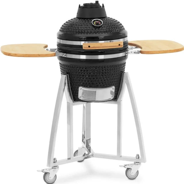 Kamado keramički roštilj na drveni ugljen s termometrom na kotačićima promjer. 32.5 cm