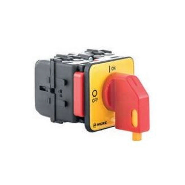 Kameru slēdzis 0-1 32A 3P paneļa poga maza sarkana 1 x piekaramā atslēga IP55