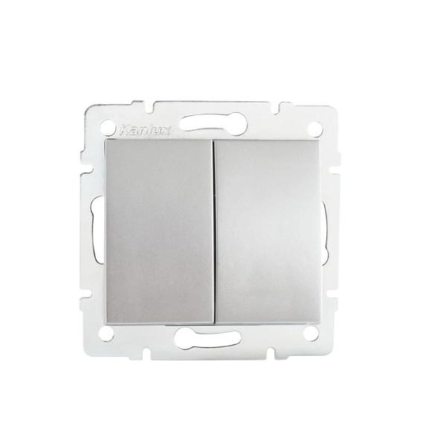 Kanlux 25192 LOGI Stair switch double - 6 + 6 - silver