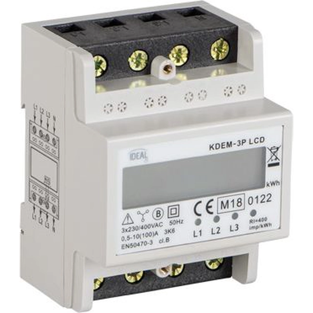 Kanlux Electricity meter 100A 3x230/400V with display KDEM-3P (19344)