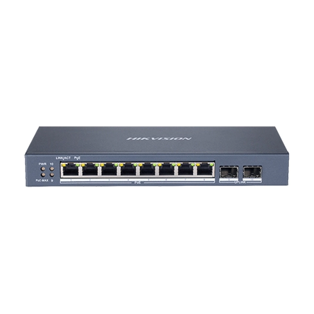 Kapcsoló 8 Gigabit PoE portok, 2 SFP uplink port, SMART Management – ​​HIKVISION DS-3E1510P-SI