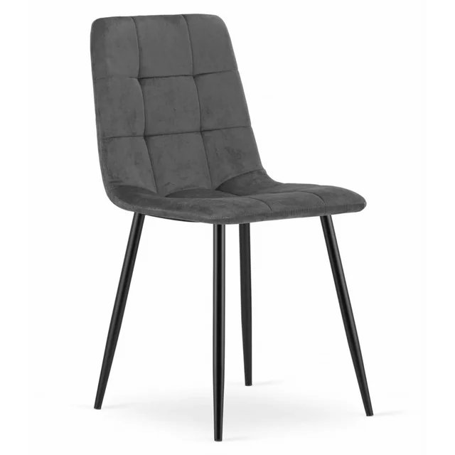 KARA chair - dark gray velvet x 1