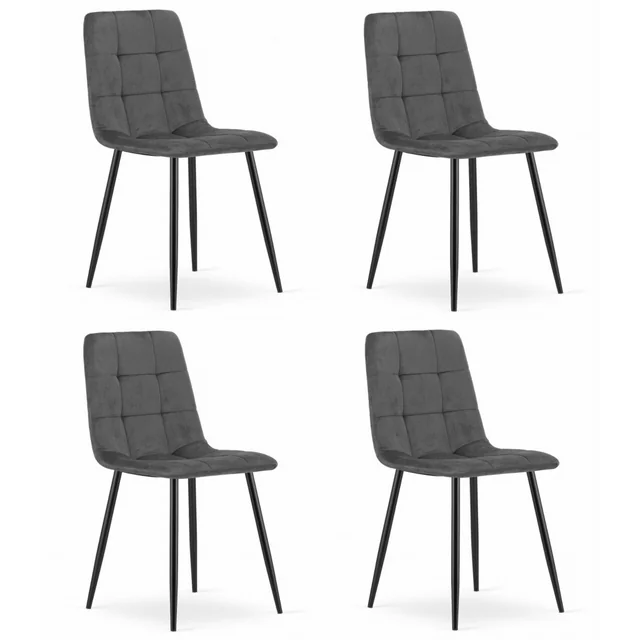 KARA chair - dark gray velvet x 4