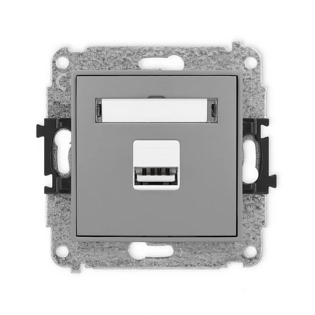 KARLIK Απλός φορτιστής USB A, MAX 5W, 5V, 1A Χρώμα: Γκρι ματ