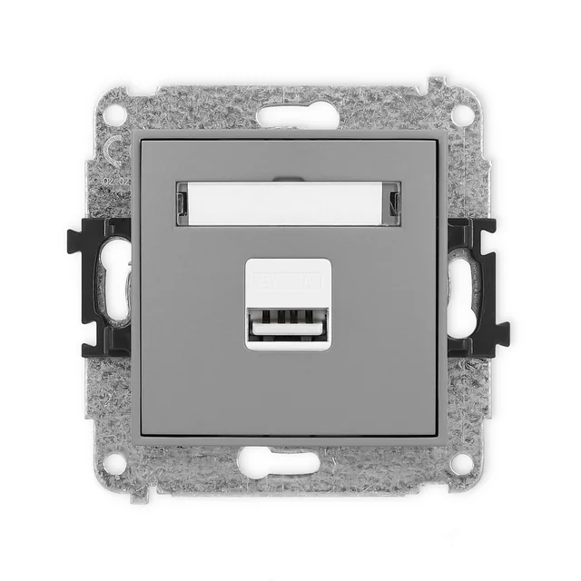 KARLIK Chargeur simple USB A, MAX 5W, 5V, 1A Couleur : Gris mat