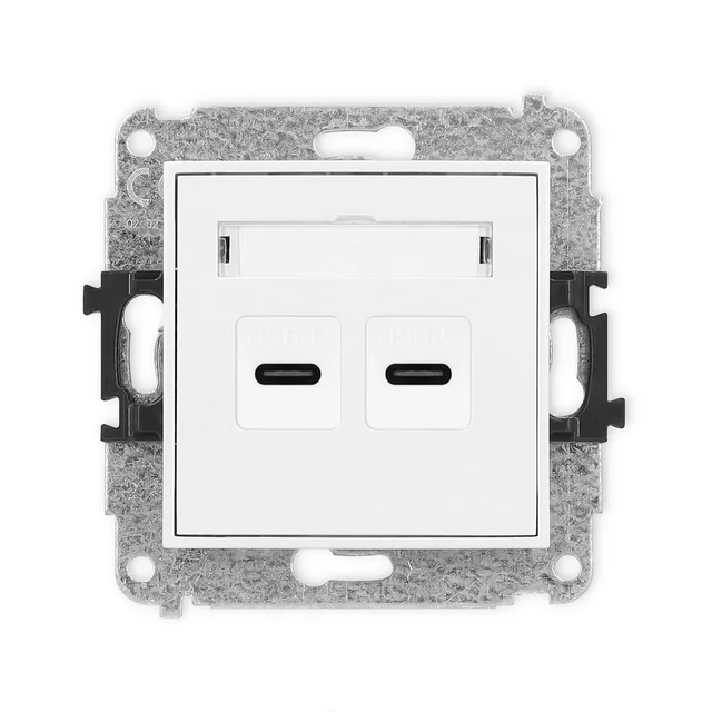 KARLIK Διπλός φορτιστής USB 2x USB C, MAX 20W Χρώμα: Λευκό ματ