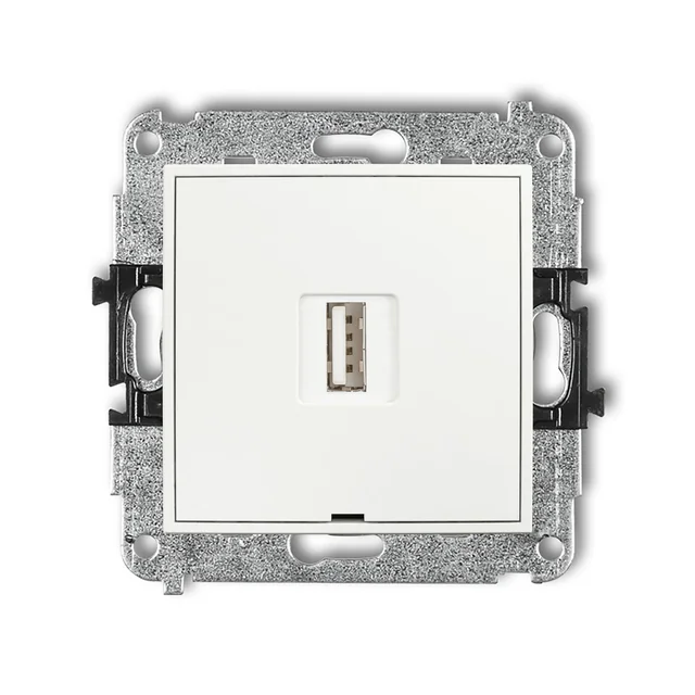 KARLIK Jednoduchá nabíjačka USB A, MAX. 10W, 5V, 2A bez popisového poľa Farba: Matná biela