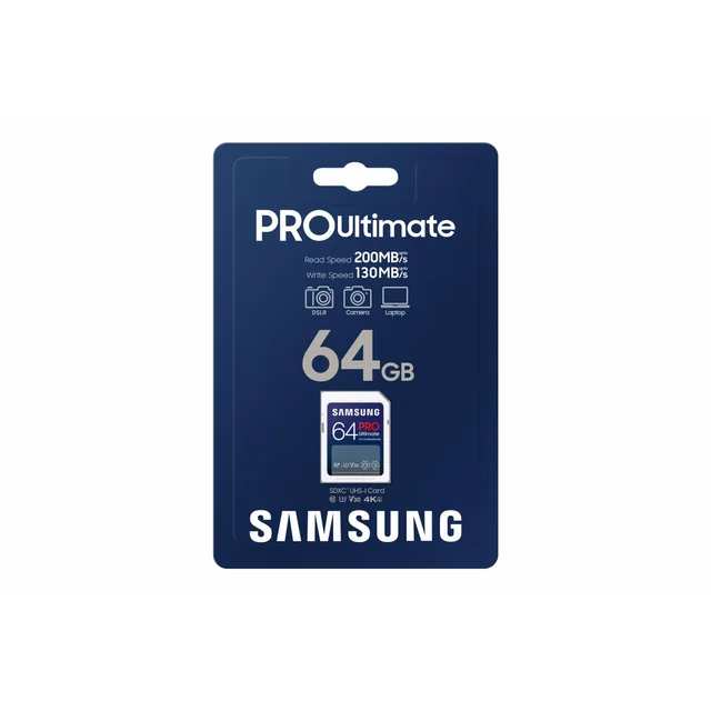 Карта пам'яті microSD, Samsung PRO Ultimate, 64 ГБ, біла