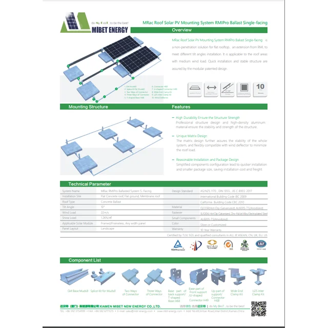 KBAL-0002 Ballast structure for 4 modules arrangement 2x2 (module length 1909-1920, module width 1134-1138)