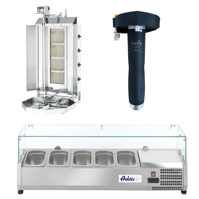 Kebab Appliances Hendi Tostapane + Coltello Potis H7000 + Estensione di raffreddamento