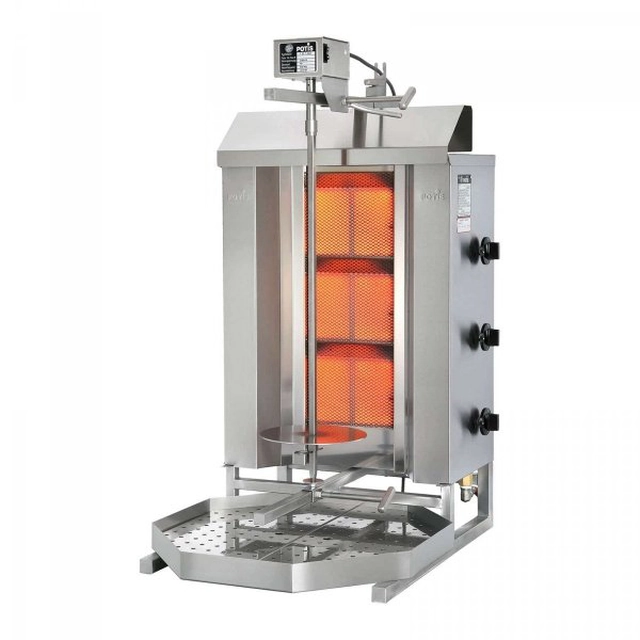 Kebabų gaminimo aparatas – 8400 W – propano-butano POTIS 10430008 GD3-S LPG