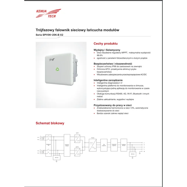 KEH-0001 Інвертор 3-fazowy 20 кВт Kehua SPI20K-B X2