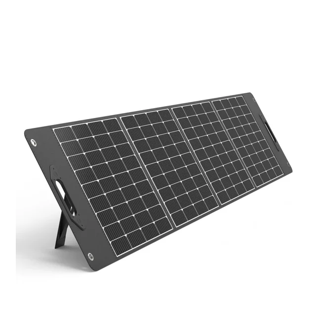 Kempinga saules lādētājs, salokāms saules panelis, 400W melns