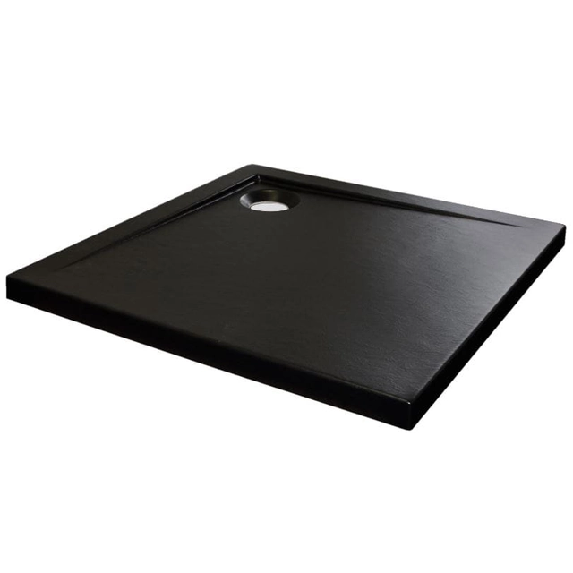 Kerra Cezar square shower tray 80 x 80 cm black, stone structure