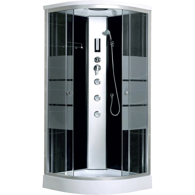 Kerra Lisa semi-circular shower cabin with hydromassage, 90 cm