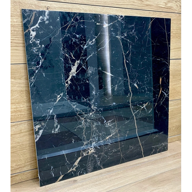 Kietai poliruotas akmens masės dirbinys BLACK MARBLE 60x60 GLOBAS