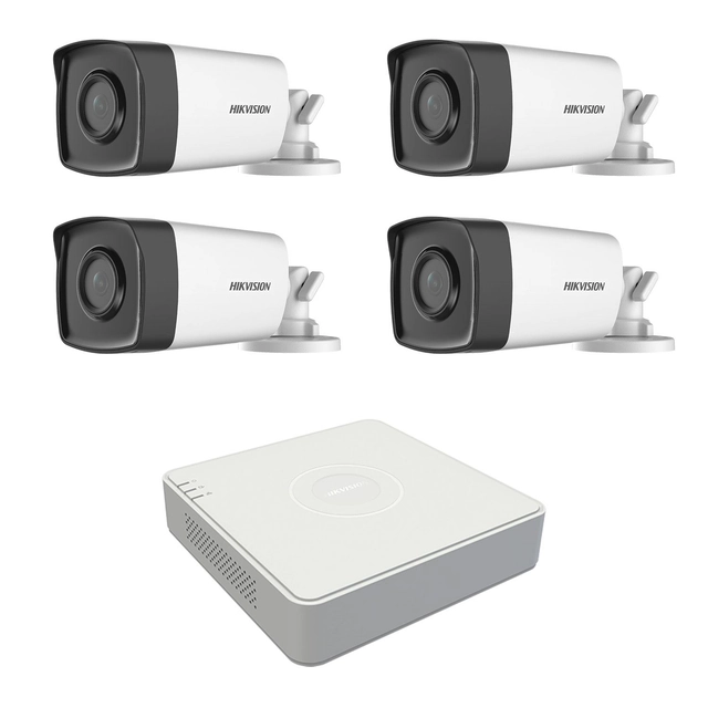 Kit 4 Cámaras de vigilancia exterior Hikvision 2MP 1080P 40m Lente IR 2.8mm 92 grados