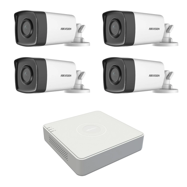 Kit 4 Caméras de surveillance extérieures Hikvision 2MP 1080P 40m Objectif IR 2.8mm 92 grades