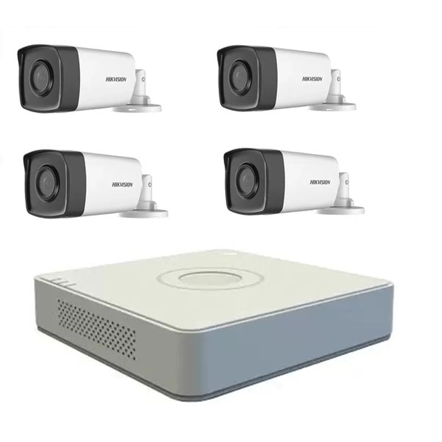 Kit 4 câmeras de vigilância externas FULL HD Hikvision TURBO HD 80m IR