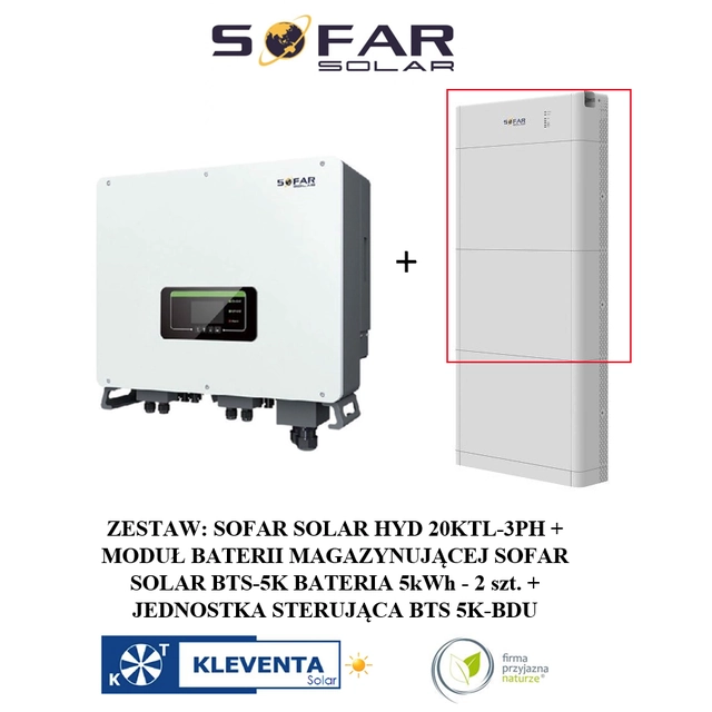 KIT HÍBRIDO SofarSolar 20 kilovatios 1x SofáSolar HYD20KTL +2x BATERÍA BTS E5 -DS5 +1x BDU