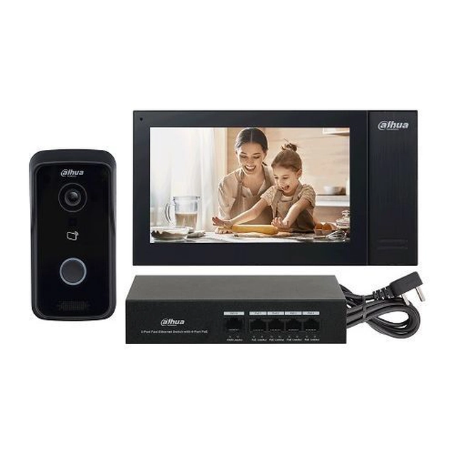 Kit interphone vidéo Dahua KTP02 IP 1 Carte IC PoE famille SIP