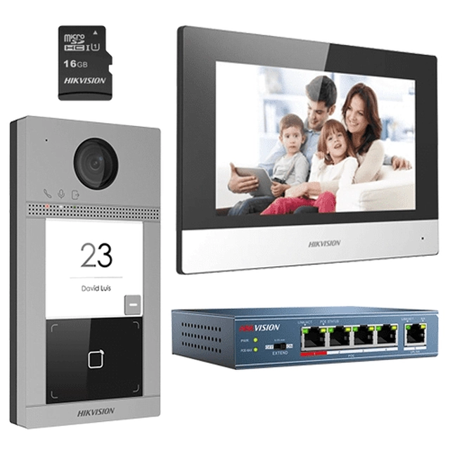 KIT interphone vidéo pour une famille Wi-Fi 2.4Ghz'monitor 7 pouces - HIKVISION DS-KIS604-S