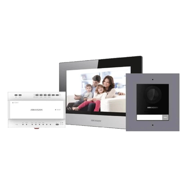 KIT videocitofono 2 fili per famiglia 1, monitor 7 pollici, Allarme - Hikvision - DS-KIS702Y