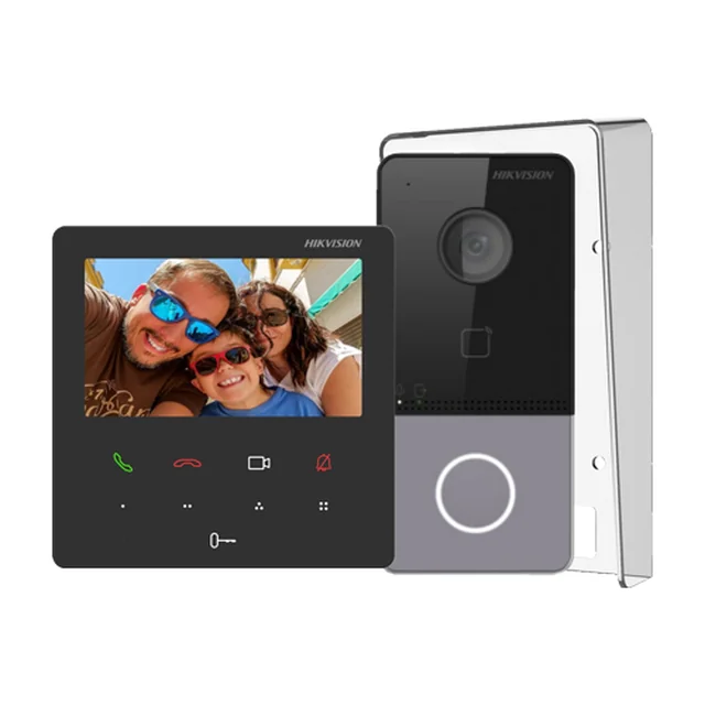 KIT-videopuhelin 1 perheen Wi-Fi-yhteydelle 2.4Ghz 4.3 tuuman näyttö - Hikvision DS-KIS606-P