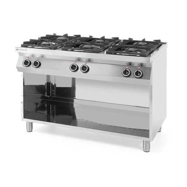 Kitchen Line 6-burner gas cooker on the open base HENDI 226094 226094