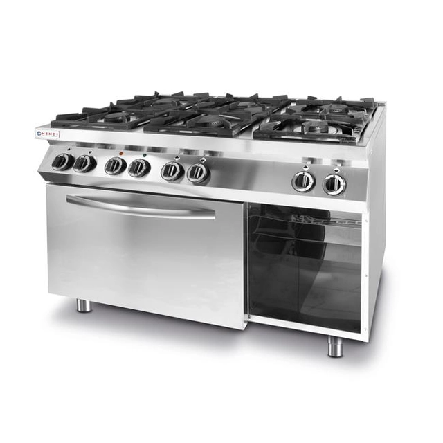 Kitchen Line 6-burner gas cooker with convection GN 1/1 electric oven